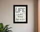 Life is too Short 2 Black Framed Print Wall Art