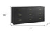 63" Black Wood Nine Drawer Triple Dresser