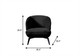 28" Black Velvet and Steel Lounge Chair