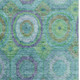9' X 12' Teal And Lime Green Geometric Washable Area Rug With UV Protection