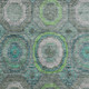 5' X 8' Teal And Lime Green Geometric Washable Area Rug With UV Protection