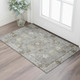 3' X 5' Pewter And Taupe Oriental Washable Area Rug With UV Protection