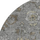 8' Pewter And Taupe Oriental Washable Round Rug With UV Protection