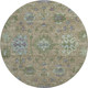 8' Brown And Lavender Oriental Washable Round Rug With UV Protection