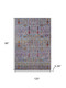 8' X 10' Blue And Red Floral Vines Washable Area Rug With UV Protection