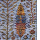 9' X 12' Blue And Red Floral Vines Washable Area Rug With UV Protection