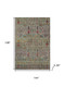 9' X 12' Green And Red Floral Vines Washable Area Rug With UV Protection