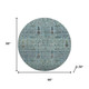 8' Teal And Pale Aqua Floral Vines Washable Round Rug With UV Protection