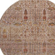 8' Terra Cotta And Beige Floral Vines Washable Round Rug With UV Protection