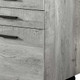 25" Grey Particle Board And Wood Filing Cabinet With Drawers