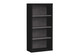 48" Black And Gray Distressed Wood Adjustable Four Tier Bookcase