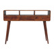 51" Chestnut Solid Wood Console Table With Three Shelves And Three Drawers