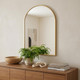 35" Gold Aluminum Arch Framed Anti Fog Accent Mirror