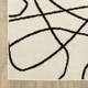 7' Beige And Black Abstract Runner Rug