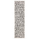 7' Beige And Black Geometric Runner Rug