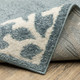 7' Blue And Ivory Seashell and Coral Runner Rug