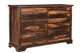Five Piec Dark Brown Solid Wood Bedroom Set With Mirror