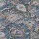 8' X 10' Denim Blue And Blue Floral Washable Indoor Outdoor Area Rug