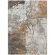 9' X 12' Copper And Ivory Abstract Washable Indoor Outdoor Area Rug