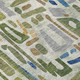 9' X 12' Green And Copper Abstract Washable Indoor Outdoor Area Rug