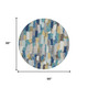 8' Teal Blue And Navy Blue Round Striped Washable Indoor Outdoor Area Rug