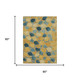 5' X 8' Gold And Wheat Floral Washable Indoor Outdoor Area Rug