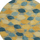 8' Gold And Wheat Round Floral Washable Indoor Outdoor Area Rug