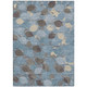 3' X 5' Teal Blue And Gray Floral Washable Indoor Outdoor Area Rug