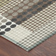 8' Taupe And Gold Round Geometric Washable Indoor Outdoor Area Rug