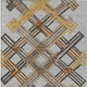 9' X 12' Gray And Gold Geometric Washable Indoor Outdoor Area Rug