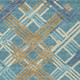 8' X 10' Teal Blue And Beige Geometric Washable Indoor Outdoor Area Rug