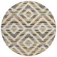8' Chocolate And Ivory Round Tribal Washable Indoor Outdoor Area Rug