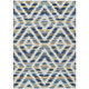 3' X 5' Navy Blue And Ivory Tribal Washable Indoor Outdoor Area Rug