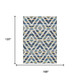 10' X 14' Navy Blue And Ivory Tribal Washable Indoor Outdoor Area Rug