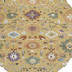 8' Gold And Copper Round Floral Medallion Washable Indoor Outdoor Area Rug