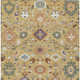 10' X 14' Gold And Copper Floral Medallion Washable Indoor Outdoor Area Rug