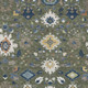 5' X 8' Olive Green And Ivory Floral Medallion Washable Indoor Outdoor Area Rug