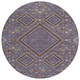 8' Plum And Eggplant Round Medallion Washable Indoor Outdoor Area Rug