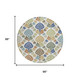 8' Ivory And Gold Round Damask Washable Indoor Outdoor Area Rug