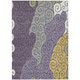 10' X 14' Plum And Gray Abstract Washable Indoor Outdoor Area Rug