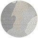 8' Silver And Beige Round Abstract Washable Indoor Outdoor Area Rug