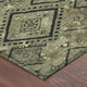 9' X 12' Olive Green And Green Geometric Washable Indoor Outdoor Area Rug
