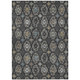 8' X 10' Black And Charcoal Geometric Washable Indoor Outdoor Area Rug
