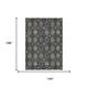 9' X 12' Black And Charcoal Geometric Washable Indoor Outdoor Area Rug