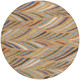 8' Copper And Green Round Abstract Washable Indoor Outdoor Area Rug