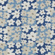 10' X 14' Blue And Navy Blue Floral Washable Indoor Outdoor Area Rug