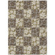 10' X 14' Chocolate And Brown Floral Washable Indoor Outdoor Area Rug