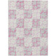 8' X 10' Pink And Gray Floral Washable Indoor Outdoor Area Rug