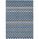 10' X 14' Navy Blue And Blue Damask Washable Indoor Outdoor Area Rug