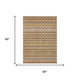 5' X 8' Orange And Copper Damask Washable Indoor Outdoor Area Rug